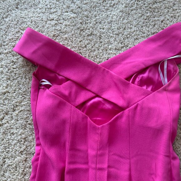 Dessy Collection Off the shoulder Fuchsia Dress - Picture 6 of 6